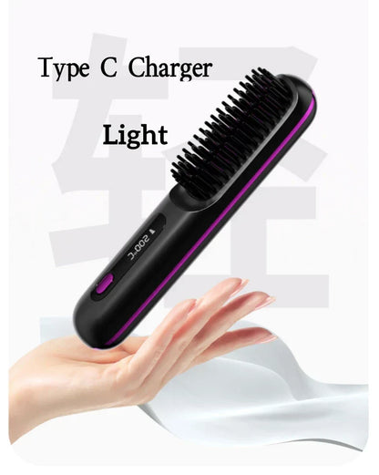 Portable hair straightener | Beauty korean hair styler | Heating hairbrush