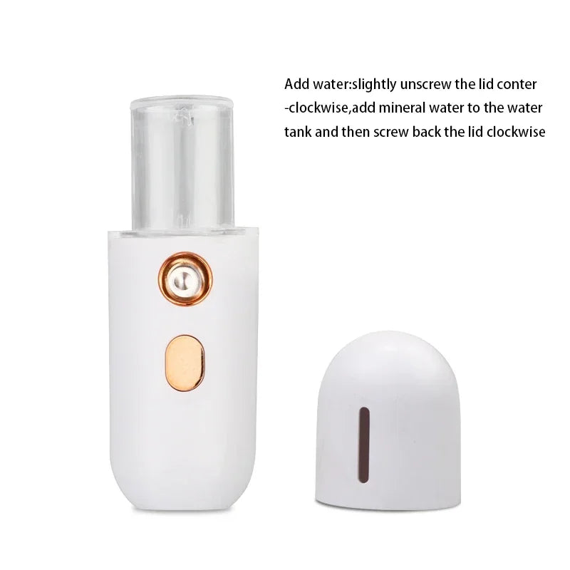 AetherMist™ | Mini Portable Humidifier & Nano Mister Facial Steamer Device for Hydrating Skin & Beauty Care