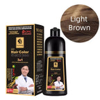 3-in-1 Black Hair Dye Shampoo for Men & Women - Long Lasting Natural Herbal Formula to Cover Gray & White Hair