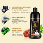 3-in-1 Black Hair Dye Shampoo for Men & Women - Long Lasting Natural Herbal Formula to Cover Gray & White Hair