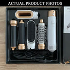 5-in-1 Hair Dryer Hot Comb Set - Professional Curling Iron & Hair Straightener Styling Tool Airstyler & Home Use