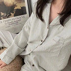 Women's Striped Pyjama Set | Button-Up Top & Relaxed Trousers for Sleep and Lounging