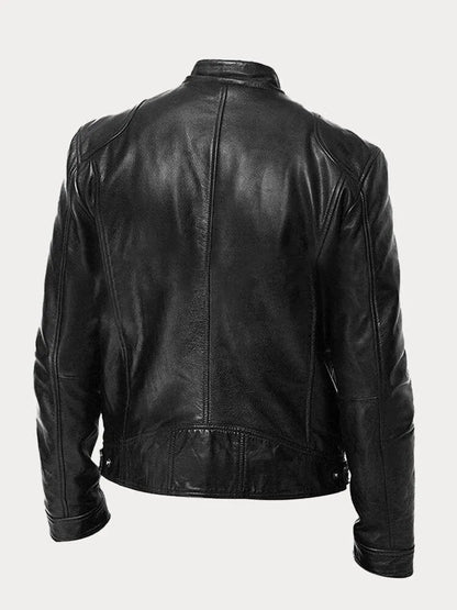 Men's Leather Jacket | Padded Lining, Adjustable Cuffs & Ideal for Casual and Formal Wear