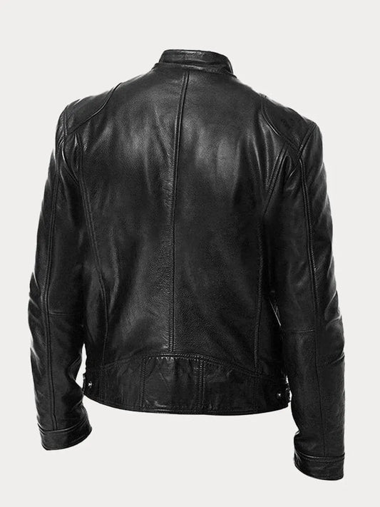 Men's Leather Jacket | Padded Lining, Adjustable Cuffs & Ideal for Casual and Formal Wear