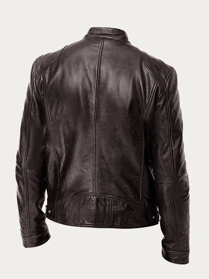 Men's Leather Jacket | Padded Lining, Adjustable Cuffs & Ideal for Casual and Formal Wear