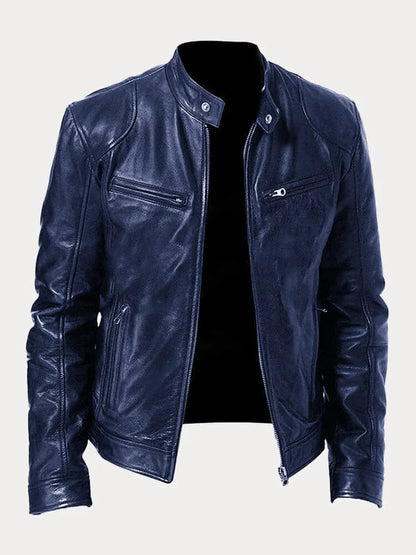 Men's Leather Jacket | Padded Lining, Adjustable Cuffs & Ideal for Casual and Formal Wear