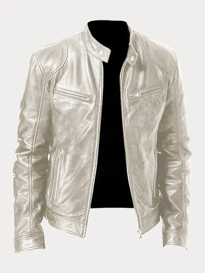 Men's Leather Jacket | Padded Lining, Adjustable Cuffs & Ideal for Casual and Formal Wear