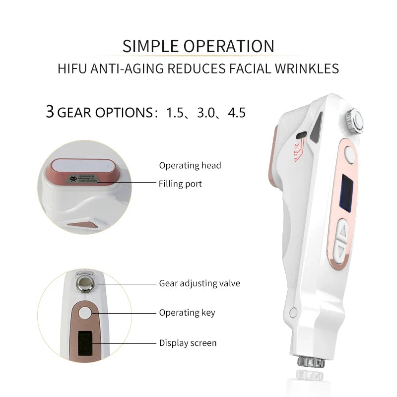 Mini HIFU Skin Tightening Machine – Ultrasound Face Lift & Wrinkle Removal Device for Home & SPA