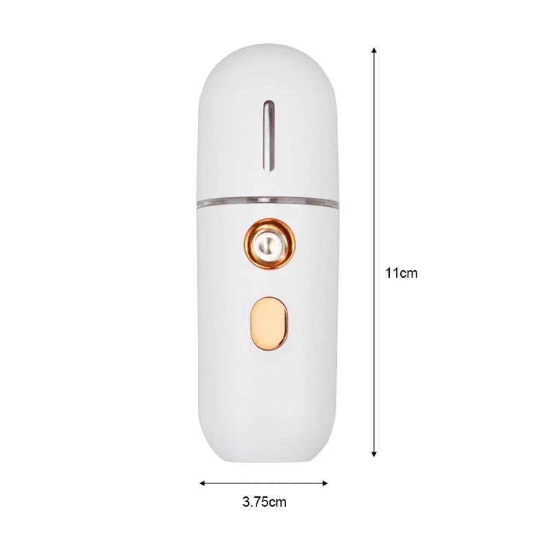 AetherMist™ | Mini Portable Humidifier & Nano Mister Facial Steamer Device for Hydrating Skin & Beauty Care