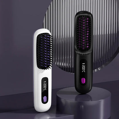 Portable hair straightener | Beauty korean hair styler | Heating hairbrush