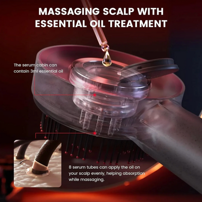 3-in-1 Infrared LED Hair Growth Massager Brush | Oil Therapy & Scalp Treatment for Thicker, Healthier Hair