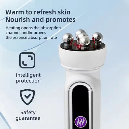 RadiantGlow™ | 3 in1 RF Heating EMS Facial Roller Massager for Fine Lines, Skin Rejuvenation & Firming Microcurrent Treatment