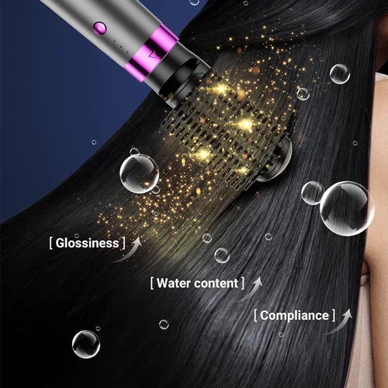 5-in-1 Negative Ion Hair Dryer and Hot Cold Air Styler Comb for Professional Hair Care and Fast Drying