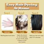 3-in-1 Black Hair Dye Shampoo for Men & Women - Long Lasting Natural Herbal Formula to Cover Gray & White Hair