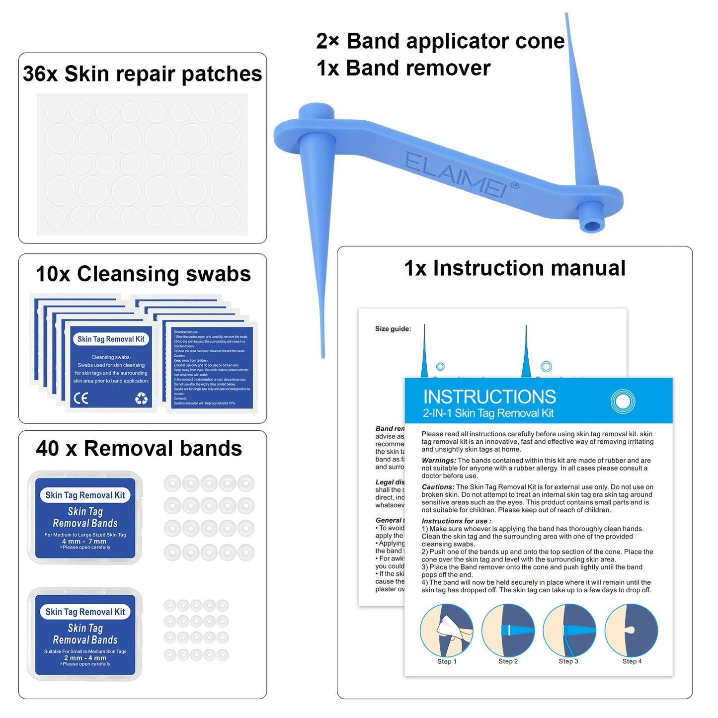 Skin Tag Removal Kit | 2-in-1 Silicone Band Ligation System for Safe and Gentle Home Use