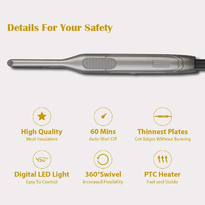 Mini Hair Straightener | Ultra-Thin Ceramic Plates, Fast Heating 150℃-232℃ for Short Hair Styling