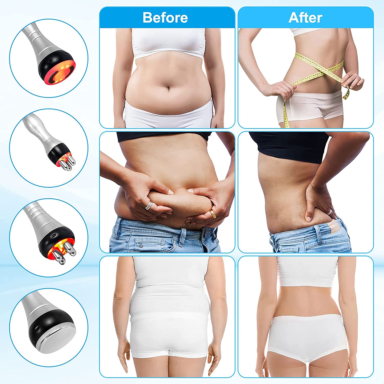 Ultrasonic RF Therapy for Face and Body - 3-in-1 Body 40KHZ Contouring Machine for Slimming and Sculpting