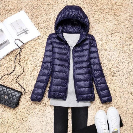 Ultra-Light Packable Down Jacket with Hood | Warm, Compact & Stylish for Winter Travel