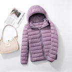 Ultra-Light Packable Down Jacket with Hood | Warm, Compact & Stylish for Winter Travel