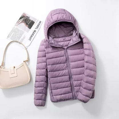 Ultra-Light Packable Down Jacket with Hood | Warm, Compact & Stylish for Winter Travel