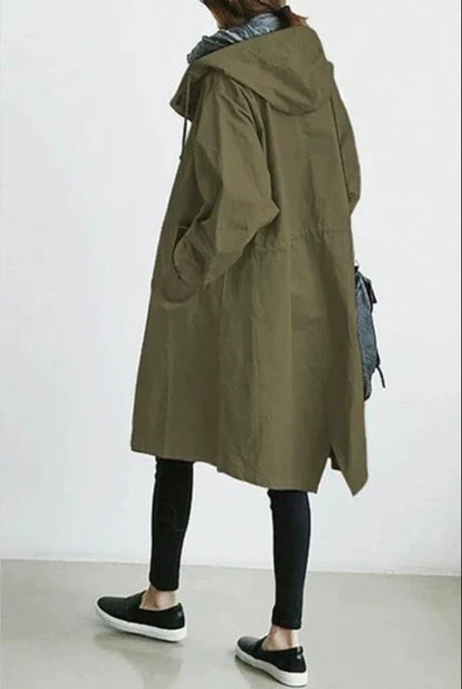 Women's Lightweight Hooded Rain Jacket - Waterproof Windbreaker for Outdoor Activewear