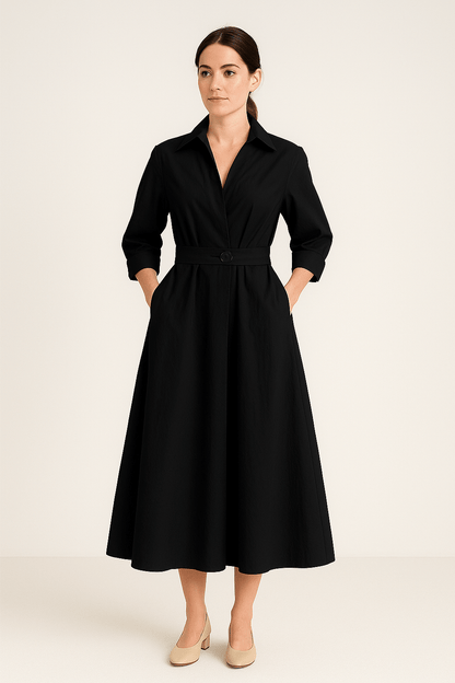 Women's Cotton Shirt Dress - Sarah Style - Casual Dress for Everyday Wear