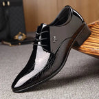 Men's Oxford Shoes - PU Leather - Almond Toe - Formal - Black - Size Available