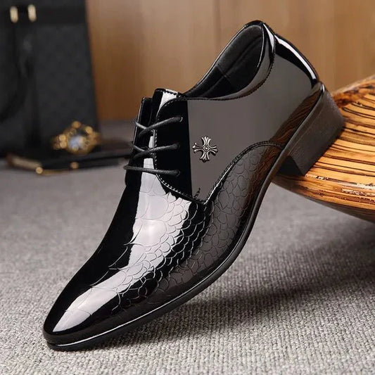 Men's Oxford Shoes - PU Leather - Almond Toe - Formal - Black - Size Available