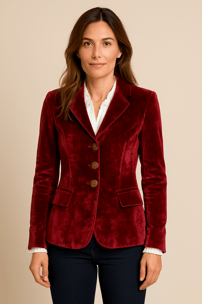 Women’s Retro Lapel Blazer with Pockets – Slim Fit – Stylish Jacket for Women