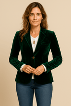 Women’s Retro Lapel Blazer with Pockets – Slim Fit – Stylish Jacket for Women