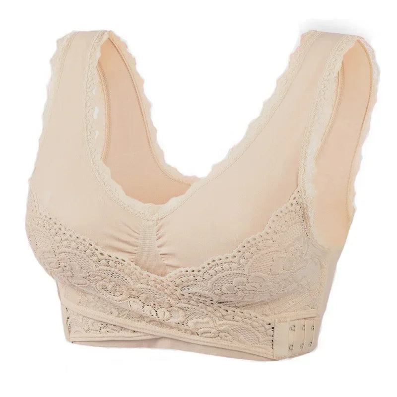Front Cross Corset Bra | Adjustable Side Buckle Design