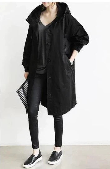 Women's Lightweight Hooded Rain Jacket - Waterproof Windbreaker for Outdoor Activewear