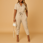 Tailored Women's Jumpsuit with Button Closure and Flattering Fit - Comfortable and Stylish All-in-One Outfit