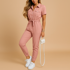 Tailored Women's Jumpsuit with Button Closure and Flattering Fit - Comfortable and Stylish All-in-One Outfit
