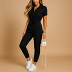 Tailored Women's Jumpsuit with Button Closure and Flattering Fit - Comfortable and Stylish All-in-One Outfit