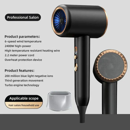 High-Performance 2400W Hair Dryer | Ion Technology, Hot & Cold Air Function for Fast, Frizz-Free Styling at Home