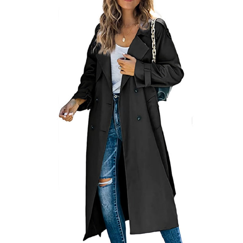 Women's Long Trench Coat | Elegant, Transitional Design & Versatile for Spring and Autumn Wear