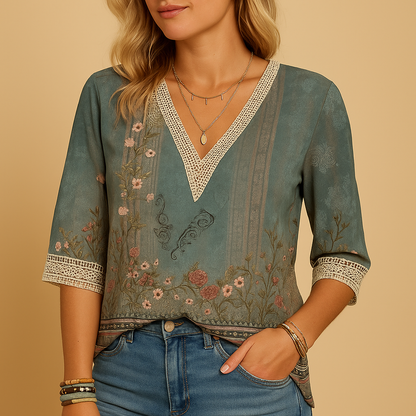 Women's Blouse with Flattering Fit in Various Colors - Comfortable Cotton Top for Everyday Wear