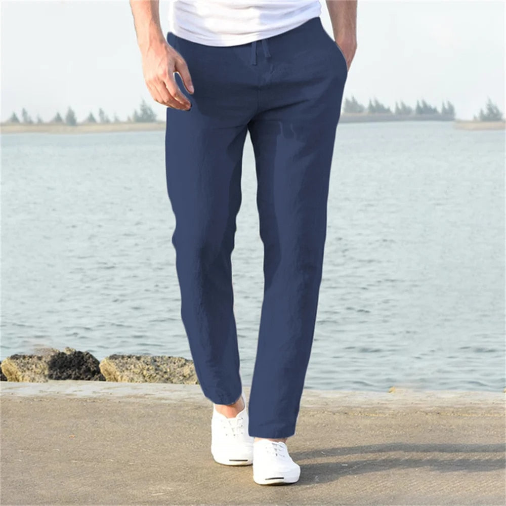 Lightweight Men's Casual Trousers | Comfortable, Breathable Linen Blend for Year-Round Wear