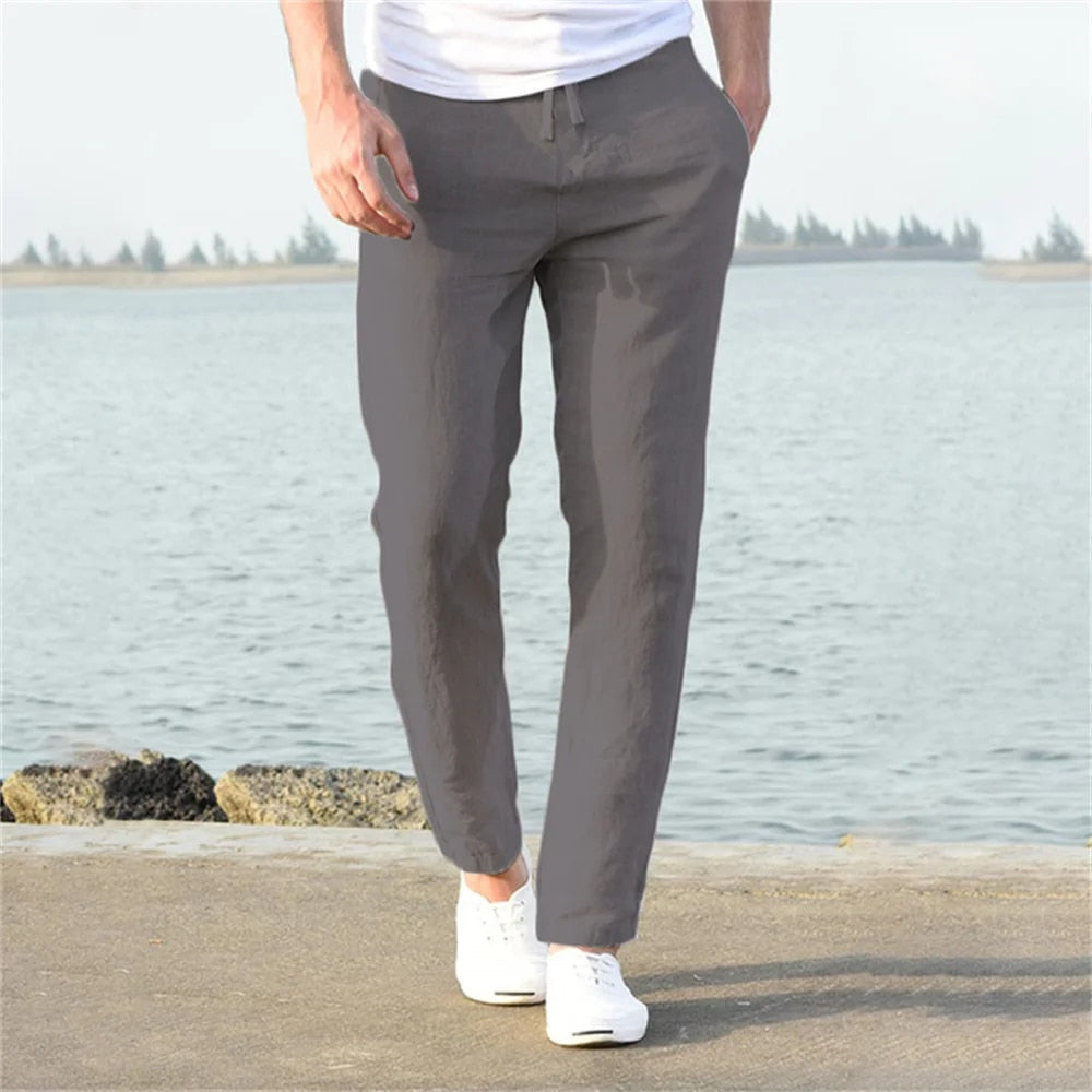 Lightweight Men's Casual Trousers | Comfortable, Breathable Linen Blend for Year-Round Wear
