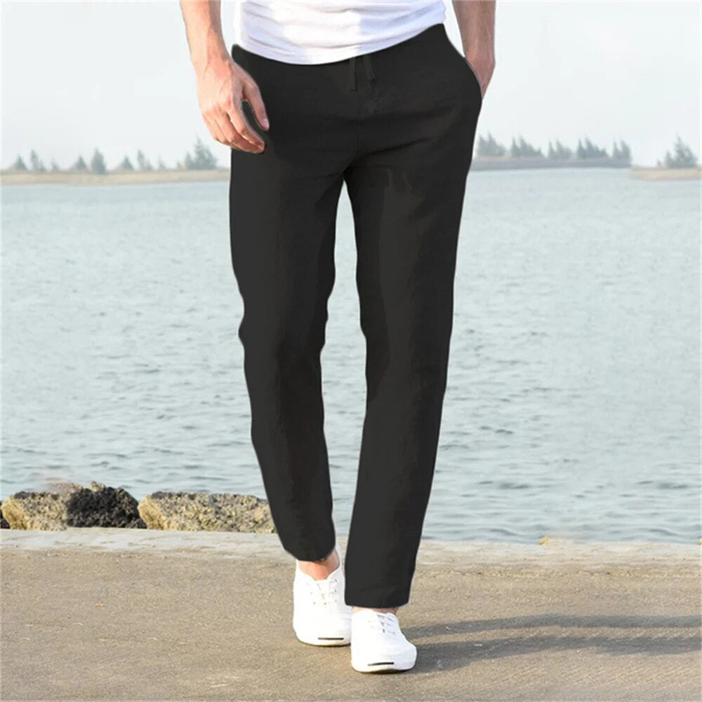 Lightweight Men's Casual Trousers | Comfortable, Breathable Linen Blend for Year-Round Wear