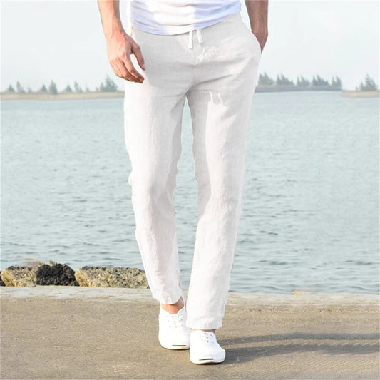 Lightweight Men's Casual Trousers | Comfortable, Breathable Linen Blend for Year-Round Wear