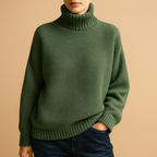 Knitted Turtleneck Jumper for Women in Timeless Design - Warm Wool Blend Sweater, Casual Fit, Available in Multiple Sizes