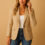 Tailored Women's Blazer with Comfortable Fit - Smart Casual Jacket for Work or Everyday Wear