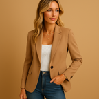 Tailored Women's Blazer with Comfortable Fit - Smart Casual Jacket for Work or Everyday Wear
