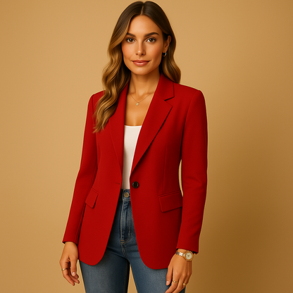 Tailored Women's Blazer with Comfortable Fit - Smart Casual Jacket for Work or Everyday Wear