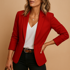 Women’s Tailored Blazer with Long Sleeves in Black - Smart Casual Office Wear
