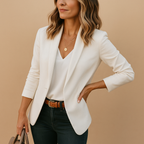 Women’s Tailored Blazer with Long Sleeves in Black - Smart Casual Office Wear