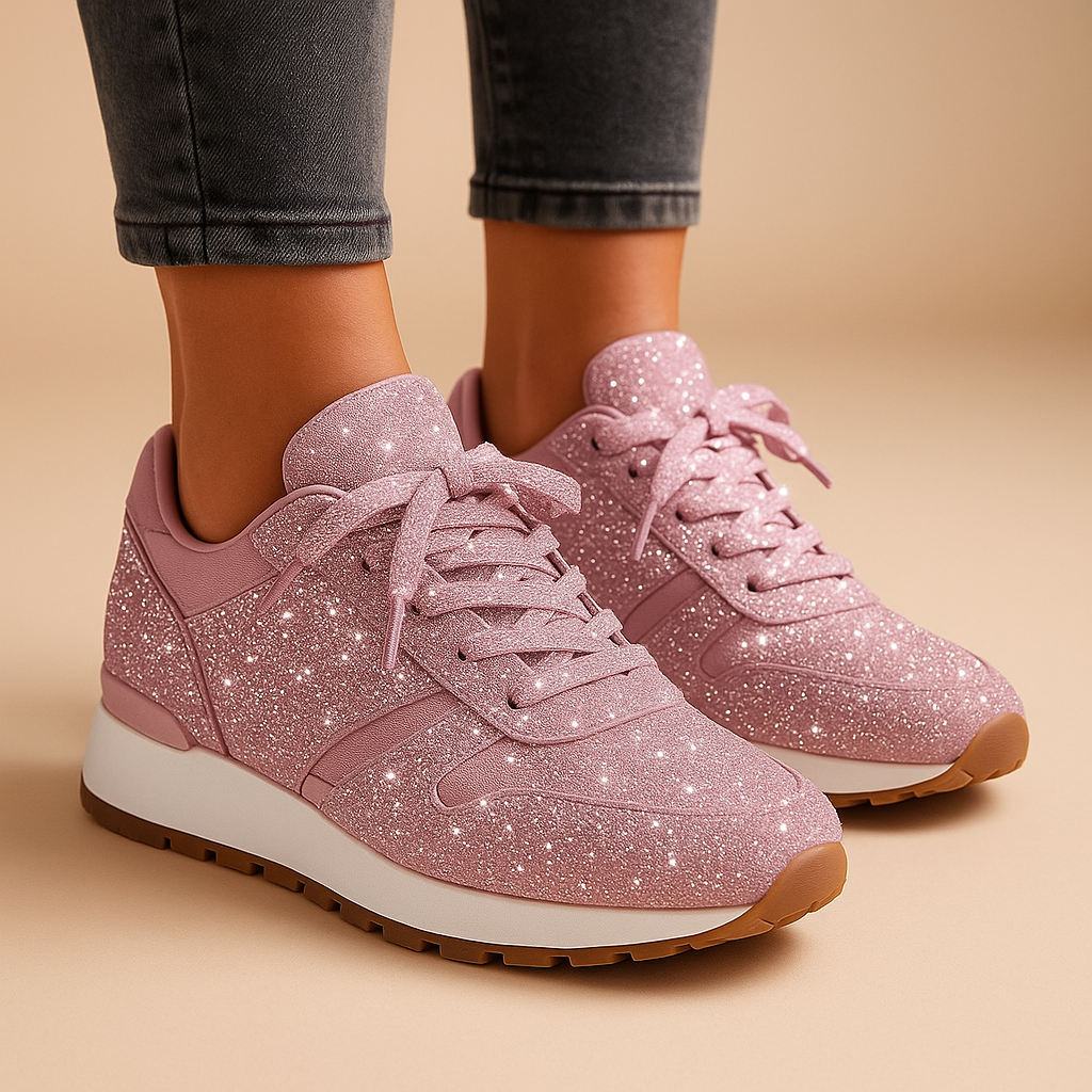 Glitter Sneakers with Sequins for Women - Stylish Women's Footwear in Sparkling Design