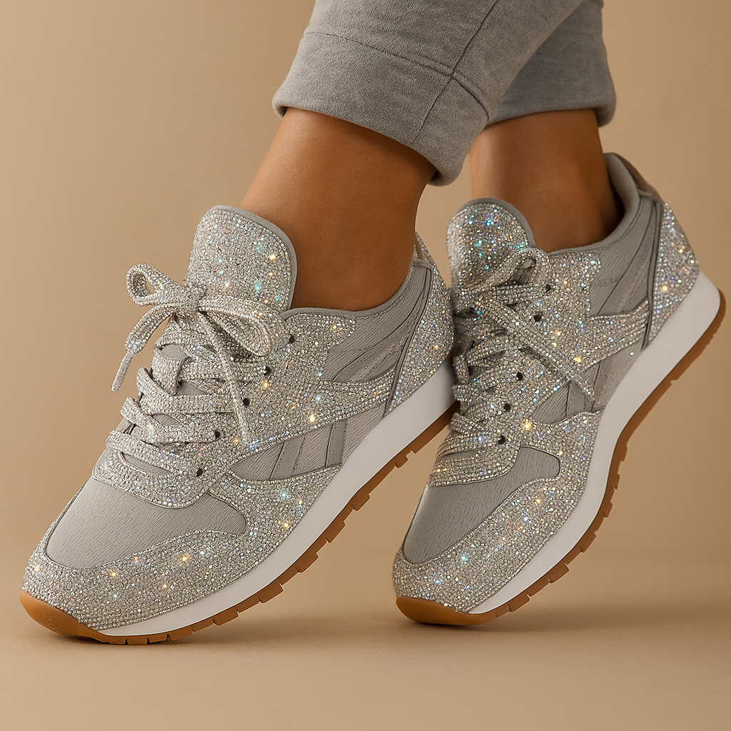 Glitter Sneakers with Sequins for Women - Stylish Women's Footwear in Sparkling Design